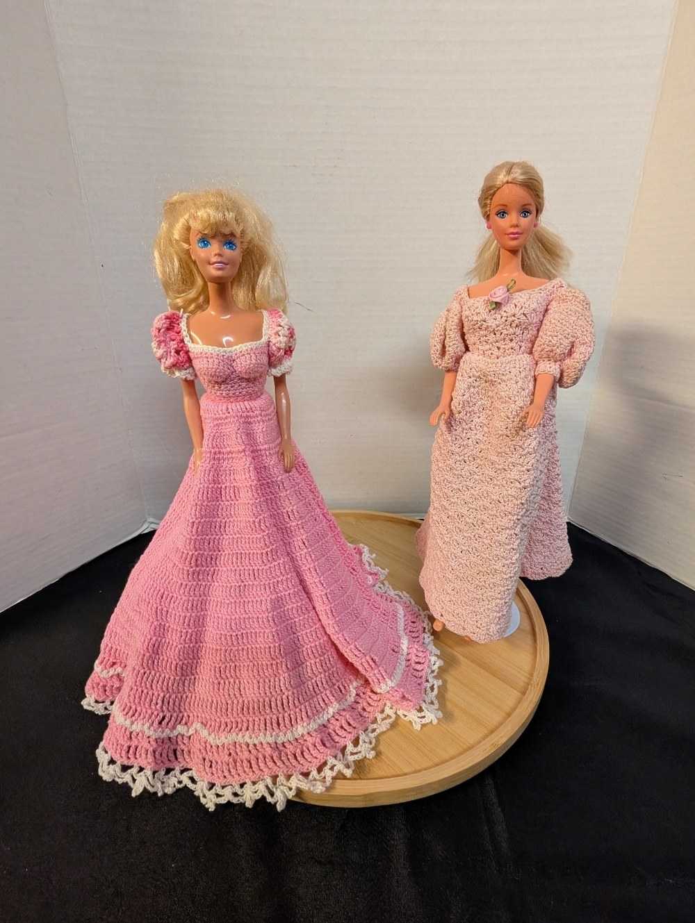 Vintage Barbie 1966  Doll Crochet Dress Lot Of 2 Bundle Dolls, Clothing Bundle